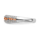 14K White Gold and Rose Gold Diamond Peg Set CZ Engagement Ring
