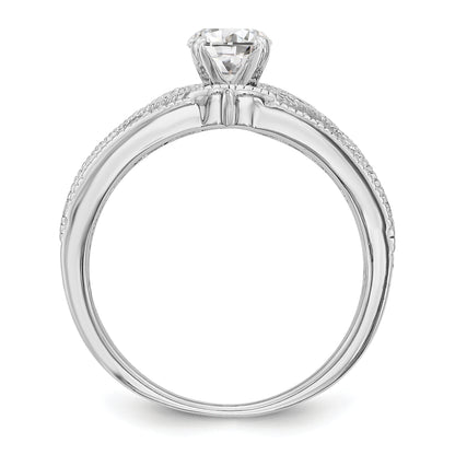 14K White Gold Peg Set Diamond Engagement Ring