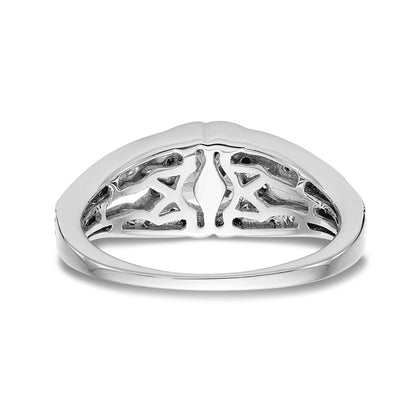14K White Gold Peg Set Diamond Engagement Ring