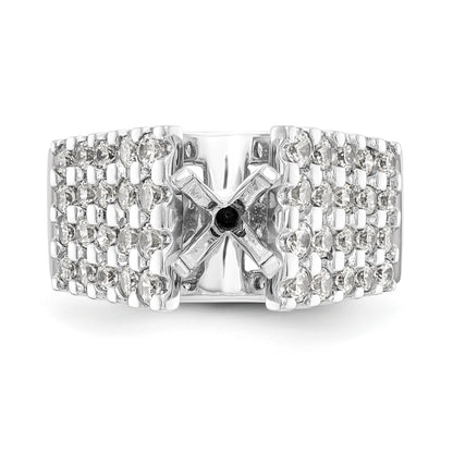 14K White Gold Diamond Peg Set Engagement Ring