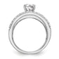 14K White Gold Peg Set Diamond Engagement Ring