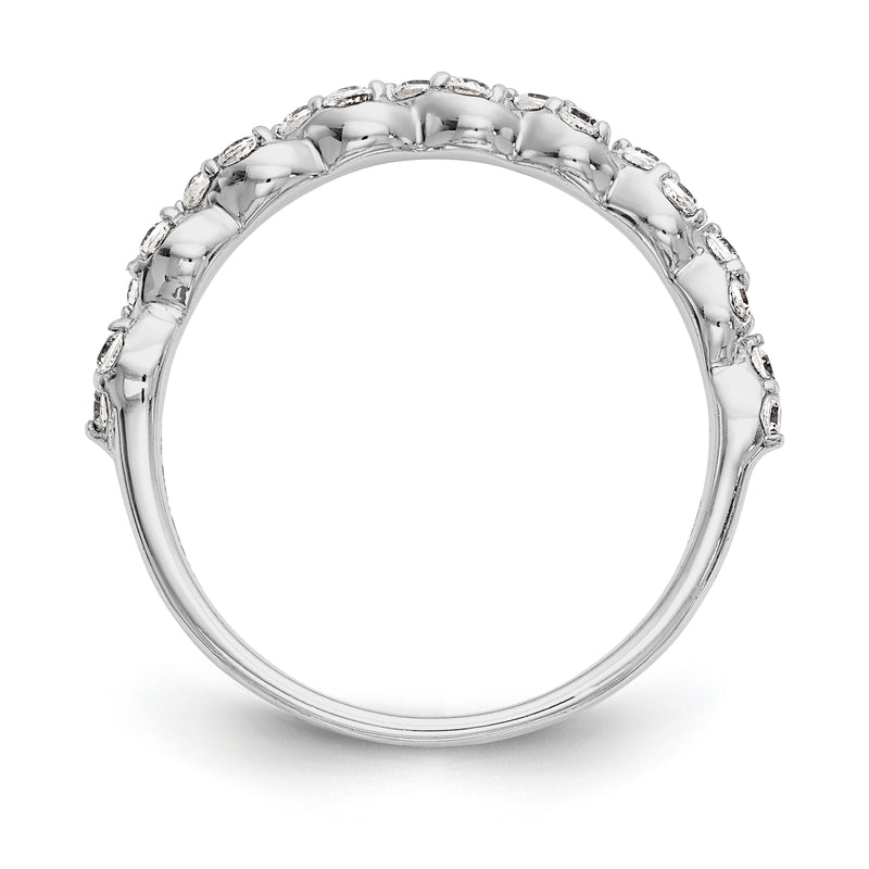 14k White Gold Diamond Wedding Band