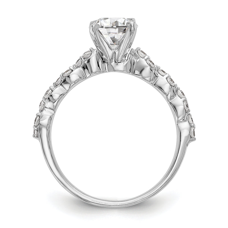 14K White Gold Diamond Peg Set Engagement Ring