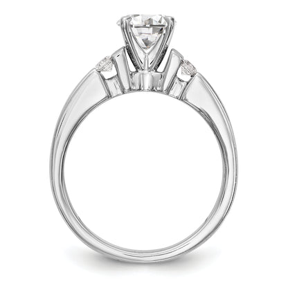 14K White Gold Diamond Peg Set Engagement Ring