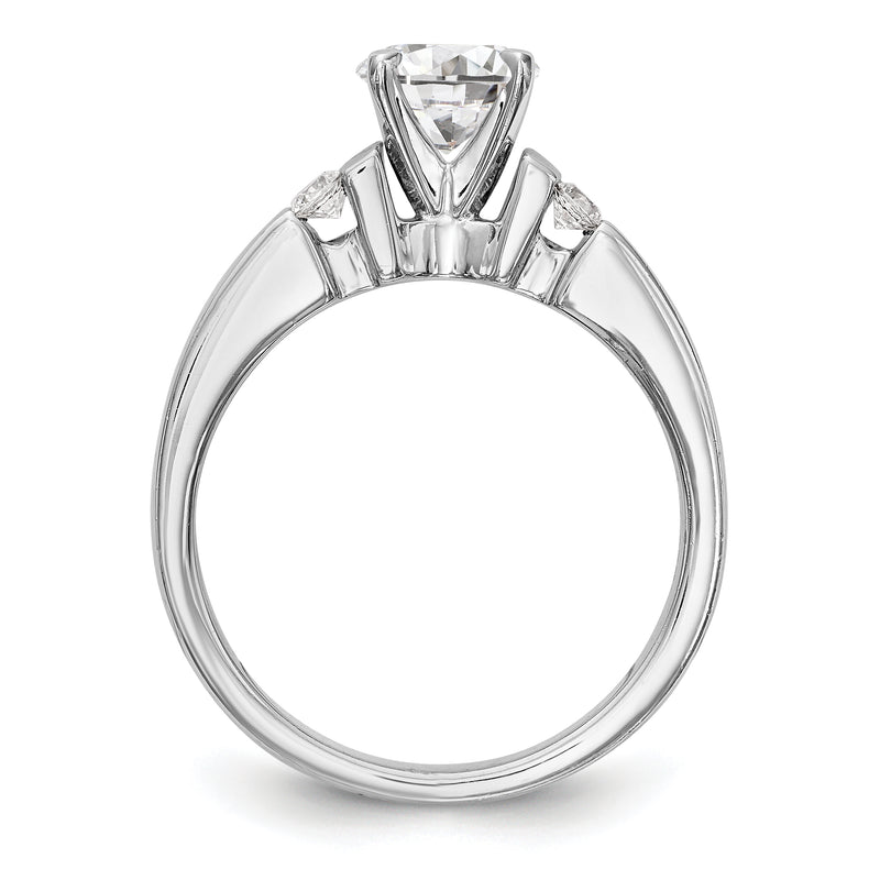 14K White Gold Diamond Peg Set Engagement Ring