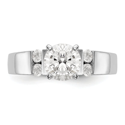 14K White Gold Diamond Peg Set Engagement Ring