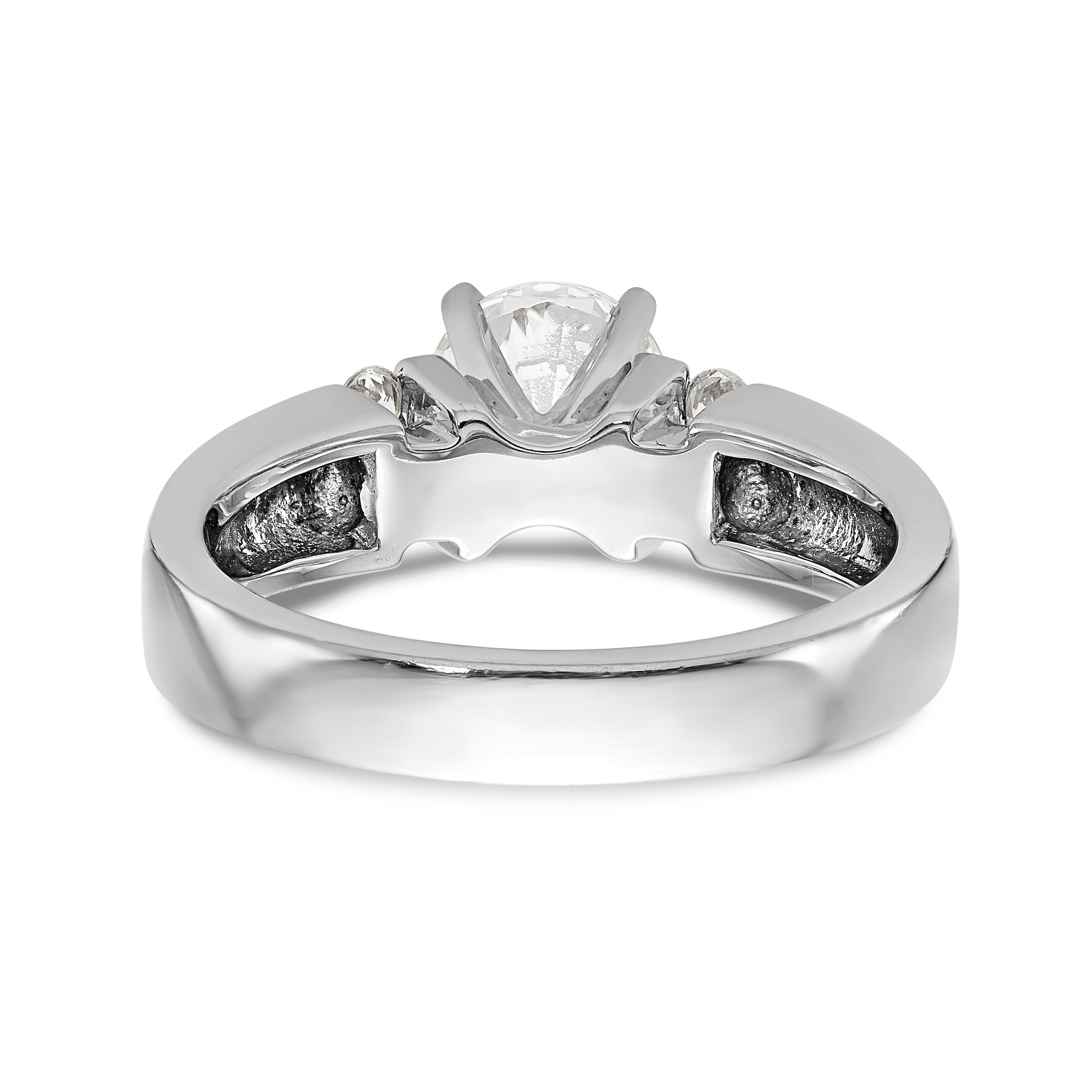 14K White Gold Diamond Peg Set Engagement Ring
