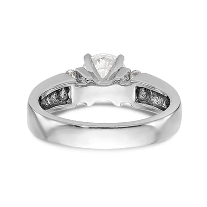 14K White Gold Diamond Peg Set Engagement Ring