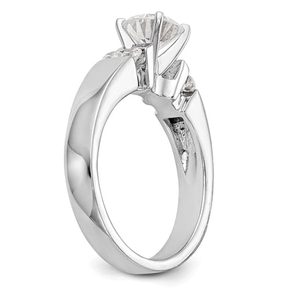 14K White Gold Diamond Peg Set Engagement Ring