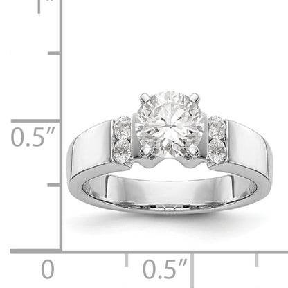 14K White Gold Diamond Peg Set Engagement Ring