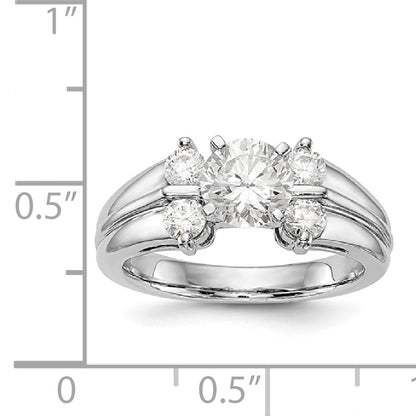 14K White Gold Diamond Peg Set Engagement Ring