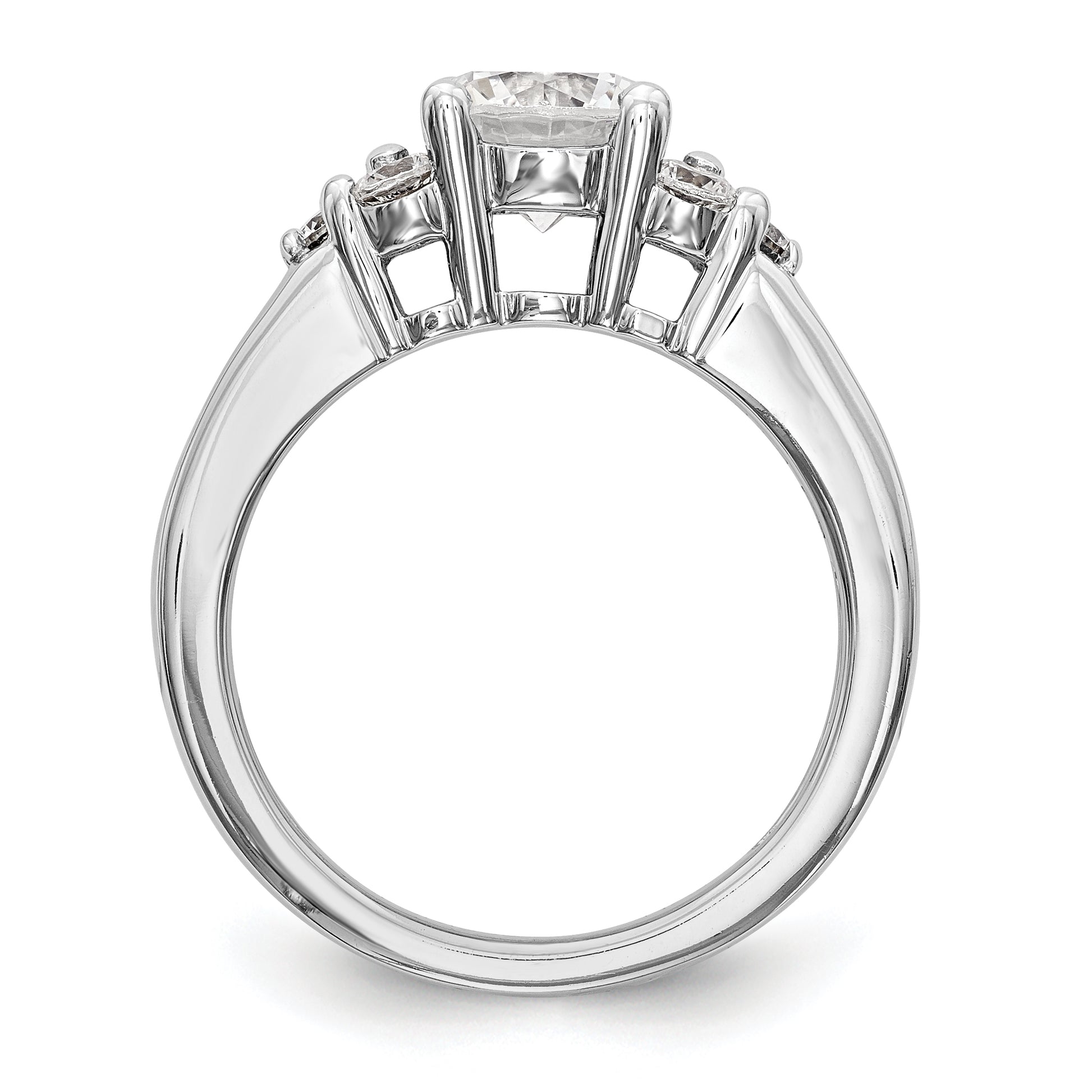 14K White Gold Simulated Diamond Engagement Ring