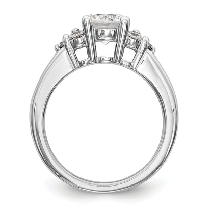 14K White Gold Simulated Diamond Engagement Ring