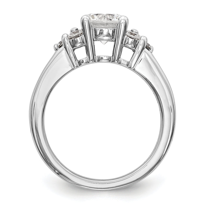 14K White Gold Simulated Diamond Engagement Ring