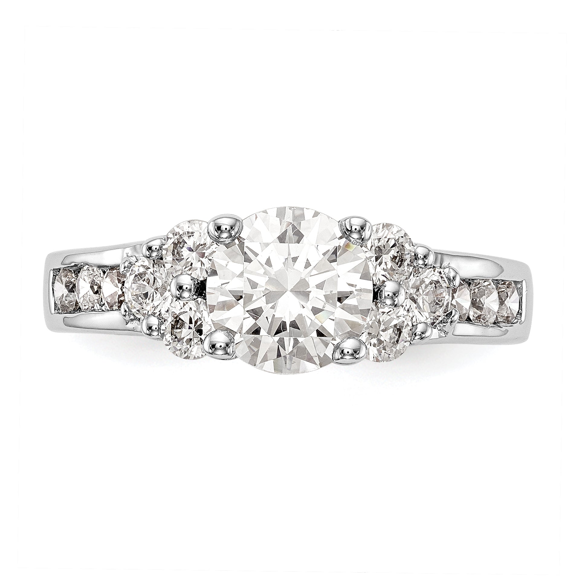 14K White Gold Simulated Diamond Engagement Ring