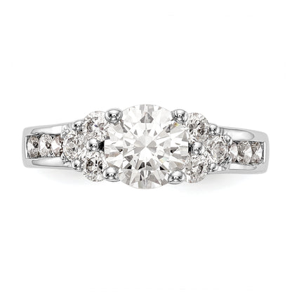 14K White Gold Simulated Diamond Engagement Ring