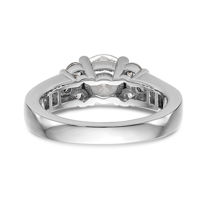 14K White Gold Simulated Diamond Engagement Ring