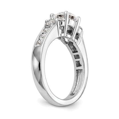 14K White Gold Simulated Diamond Engagement Ring