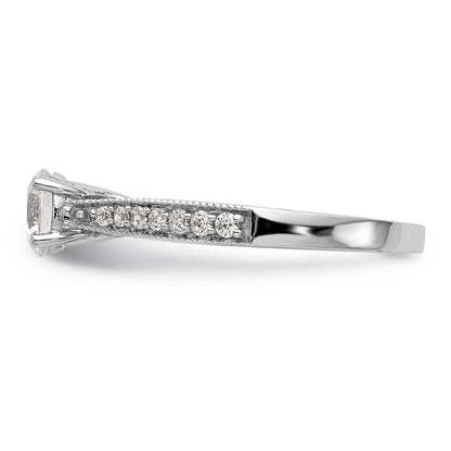 14K White Gold Simulated Diamond Engagement Ring