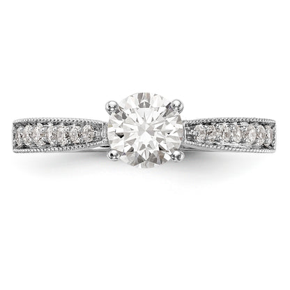 14K White Gold Simulated Diamond Engagement Ring