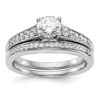 14K White Gold Simulated Diamond Engagement Ring