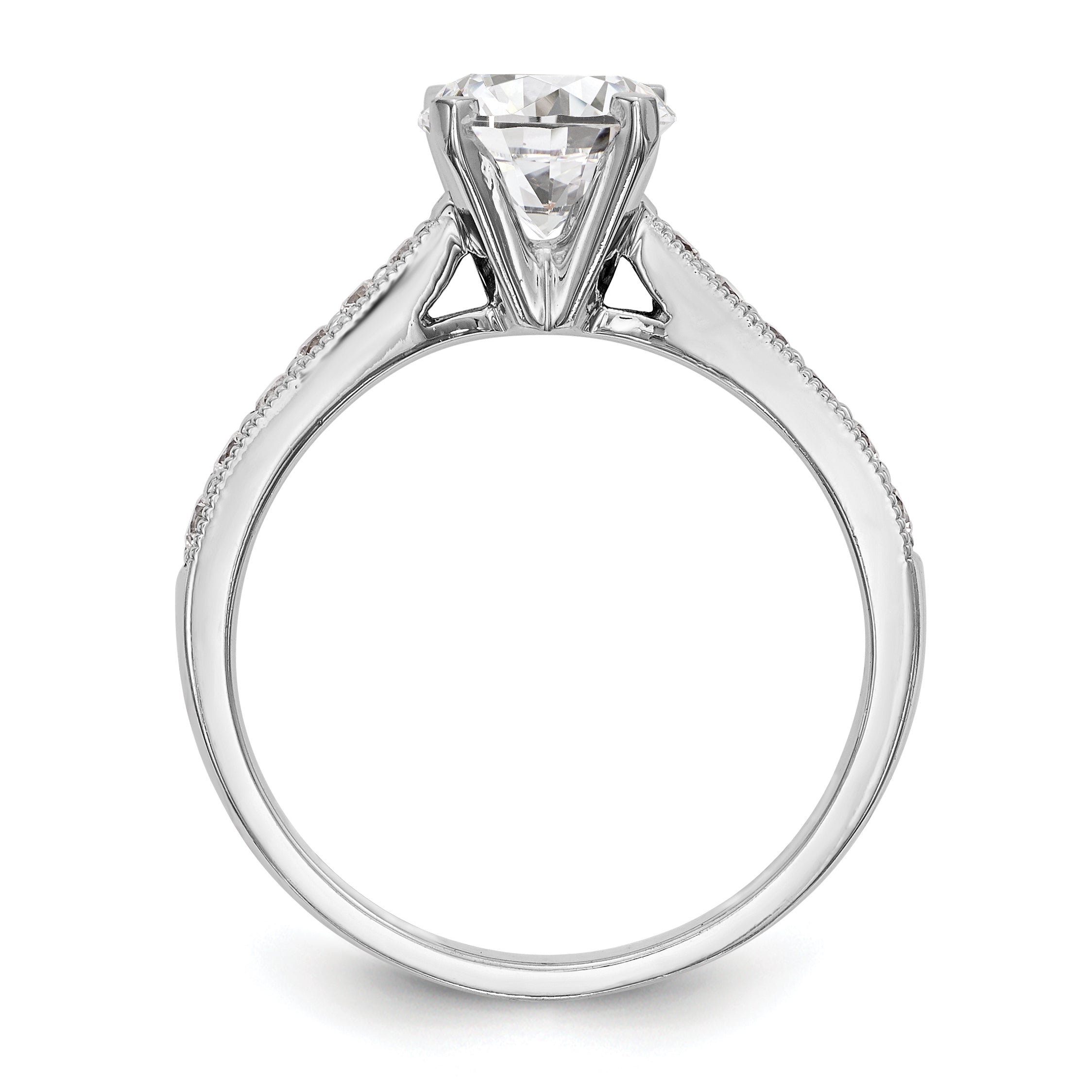 14K White Gold Simulated Diamond Engagement Ring