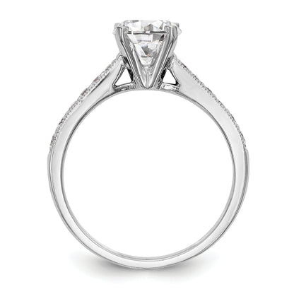 14K White Gold Simulated Diamond Engagement Ring