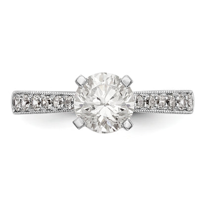 14K White Gold Simulated Diamond Engagement Ring