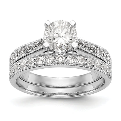 14K White Gold Simulated Diamond Engagement Ring