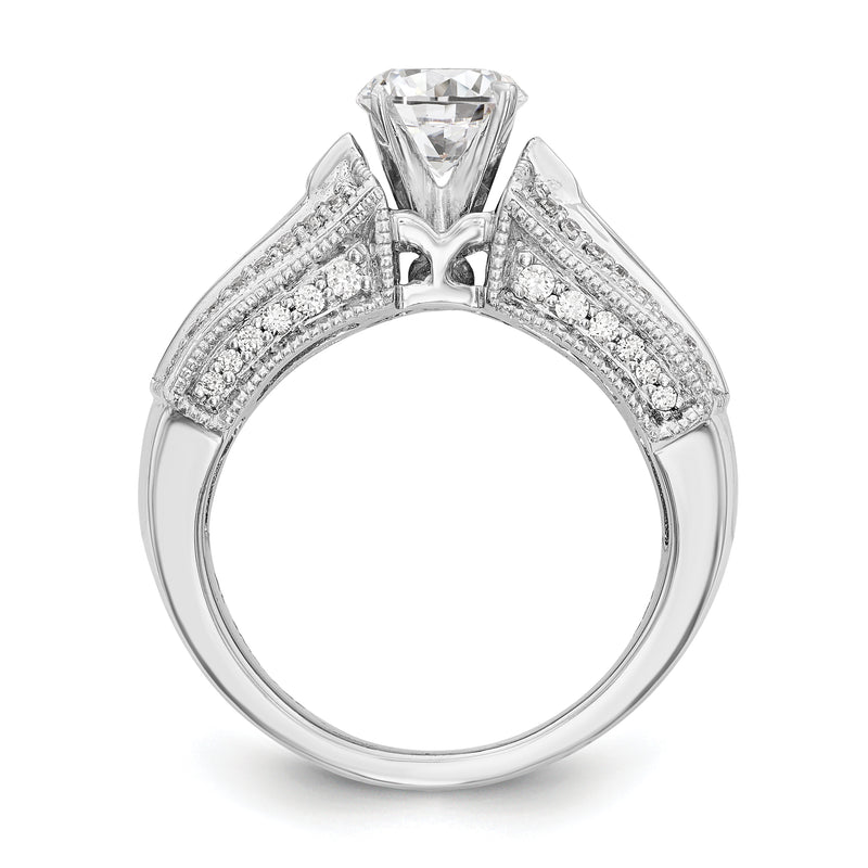 14K White Gold Diamond Peg Set Engagement Ring