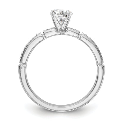 14K White Gold Diamond Peg Set Engagement Ring