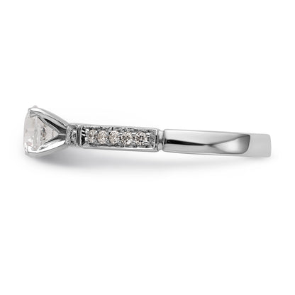 14K White Gold Diamond Peg Set Engagement Ring