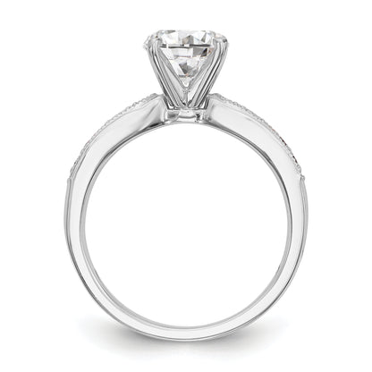 14K White Gold Diamond Peg Set Engagement Ring
