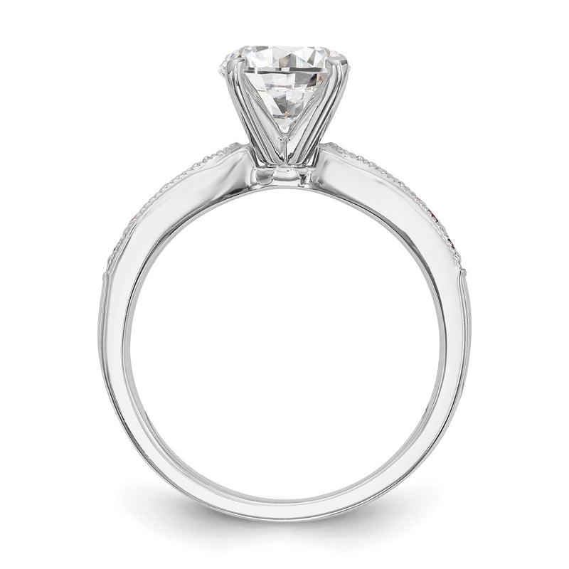 14K White Gold Diamond Peg Set Engagement Ring