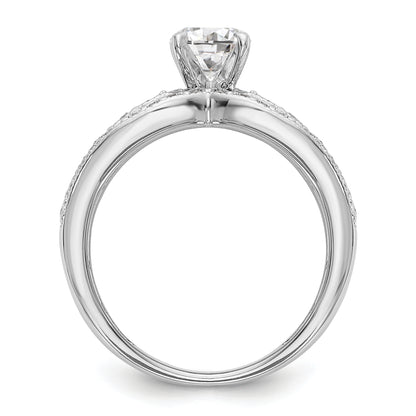 14K White Gold Diamond Peg Set Engagement Ring