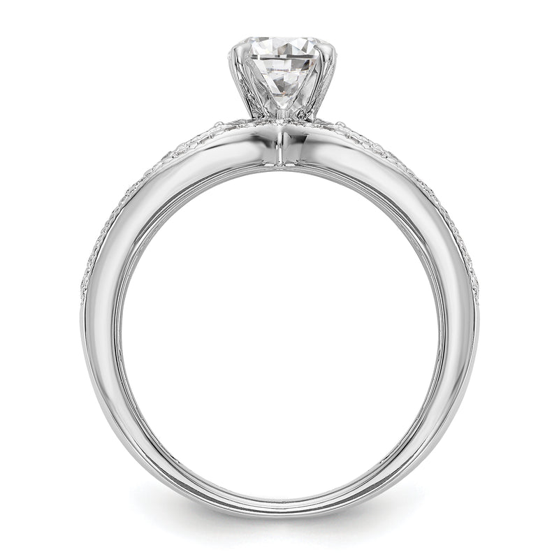 14K White Gold Diamond Peg Set Engagement Ring