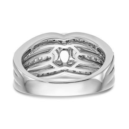 14K White Gold Diamond Peg Set Engagement Ring