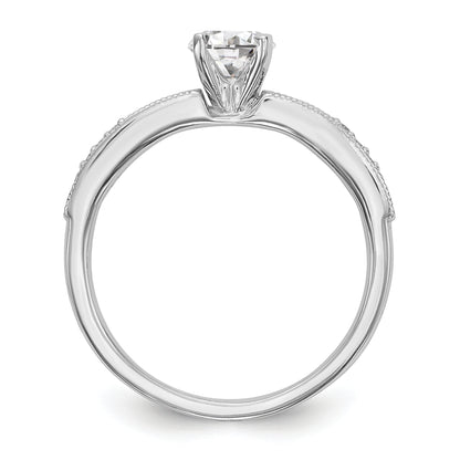 14K White Gold Diamond Peg Set Engagement Ring
