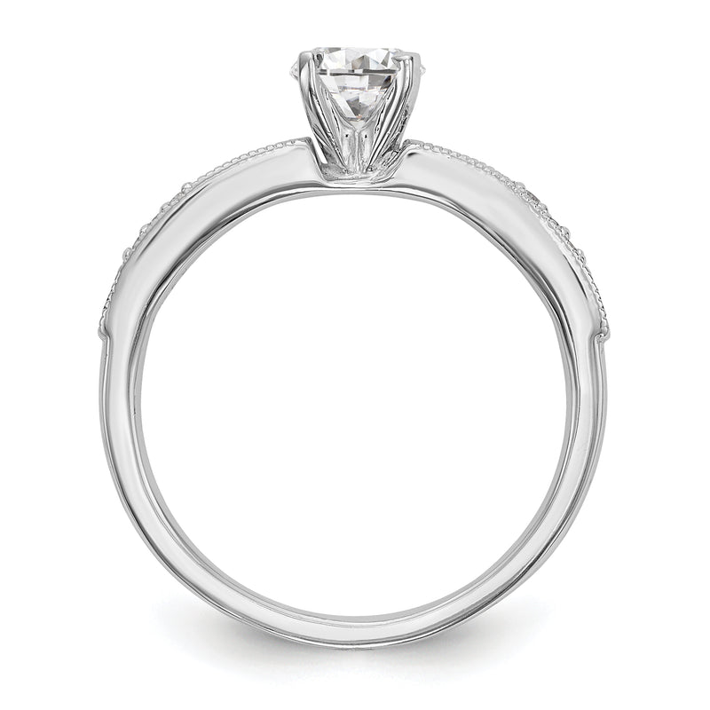 14K White Gold Diamond Peg Set Engagement Ring