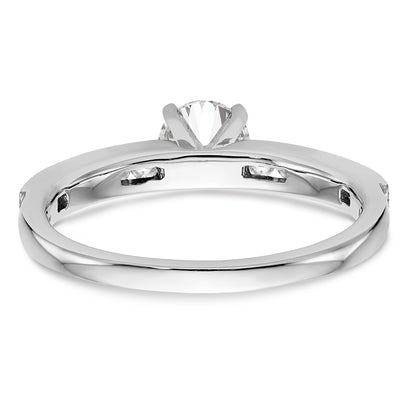 14K White Gold Diamond Peg Set Engagement Ring