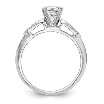 14K White Gold Diamond Peg Set Engagement Ring