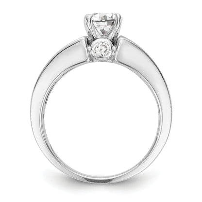 14K White Gold Diamond Peg Set Engagement Ring