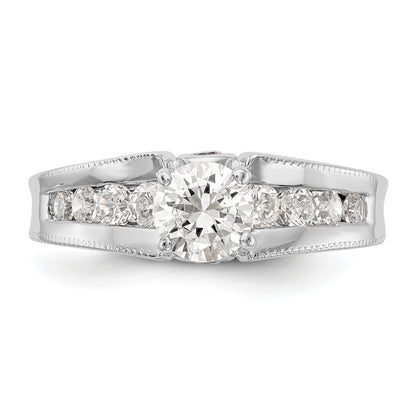 14K White Gold Diamond Peg Set Engagement Ring