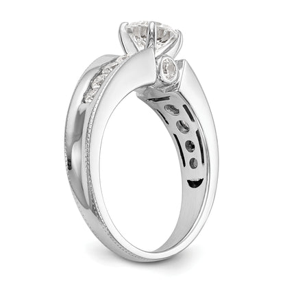 14K White Gold Diamond Peg Set Engagement Ring