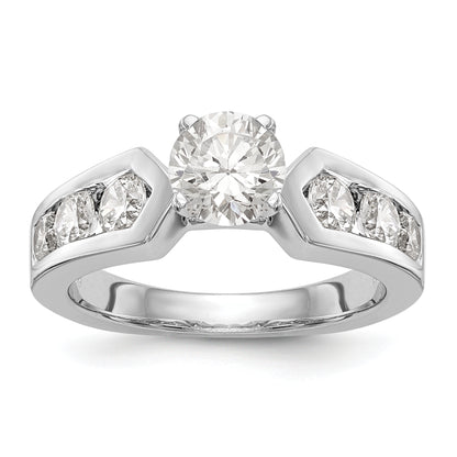 14K White Gold Diamond Peg Set Engagement Ring