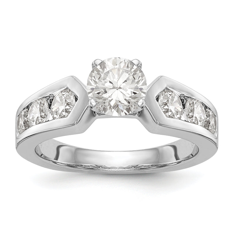 14K White Gold Diamond Peg Set Engagement Ring