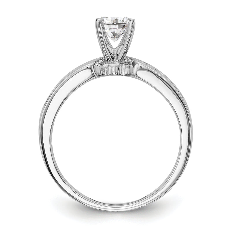 14K White Gold Diamond Peg Set Engagement Ring