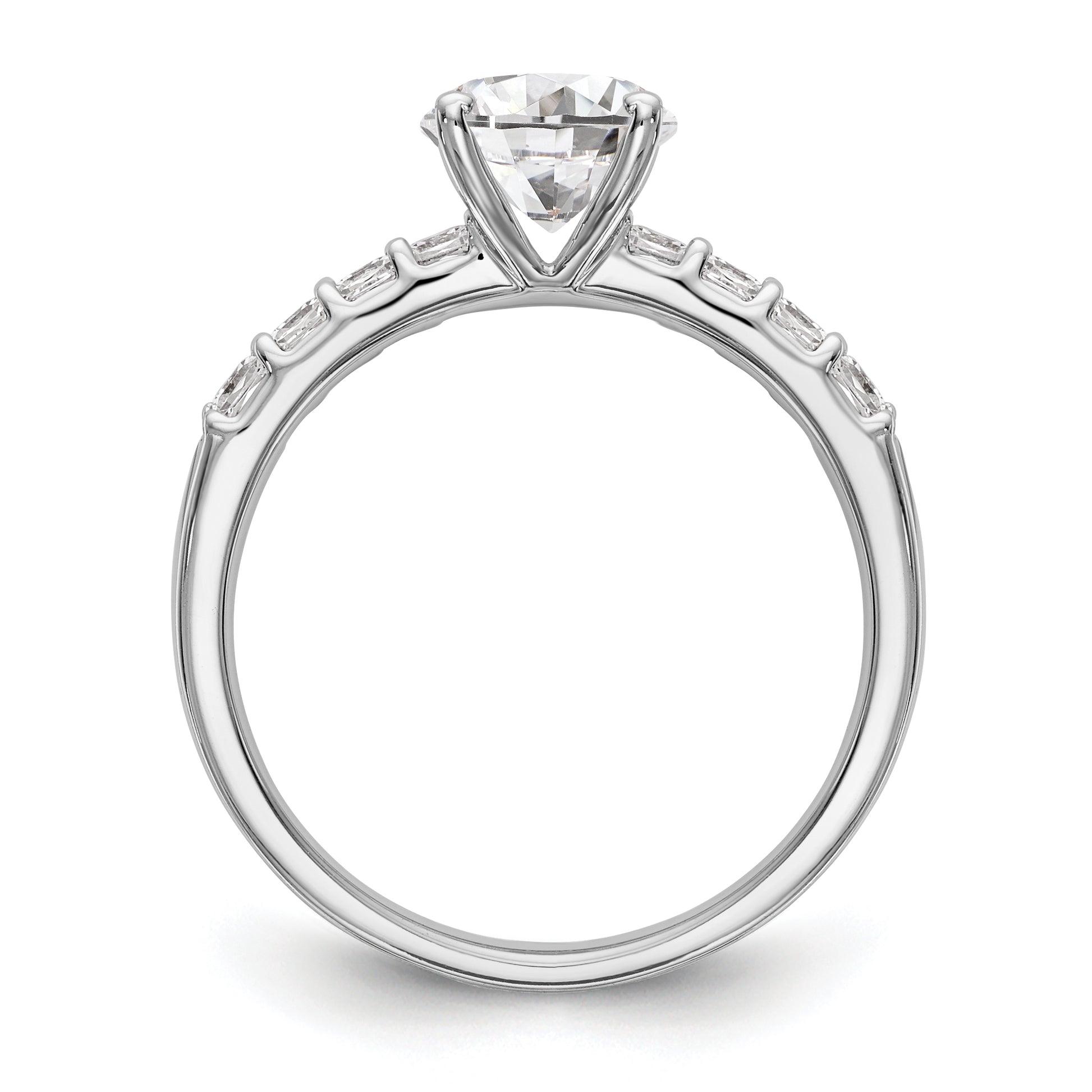 14K White Gold Simulated Diamond Engagement Ring