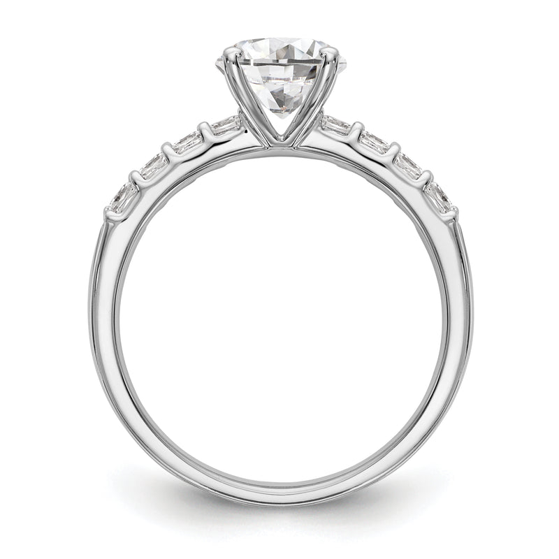 14K White Gold Simulated Diamond Engagement Ring