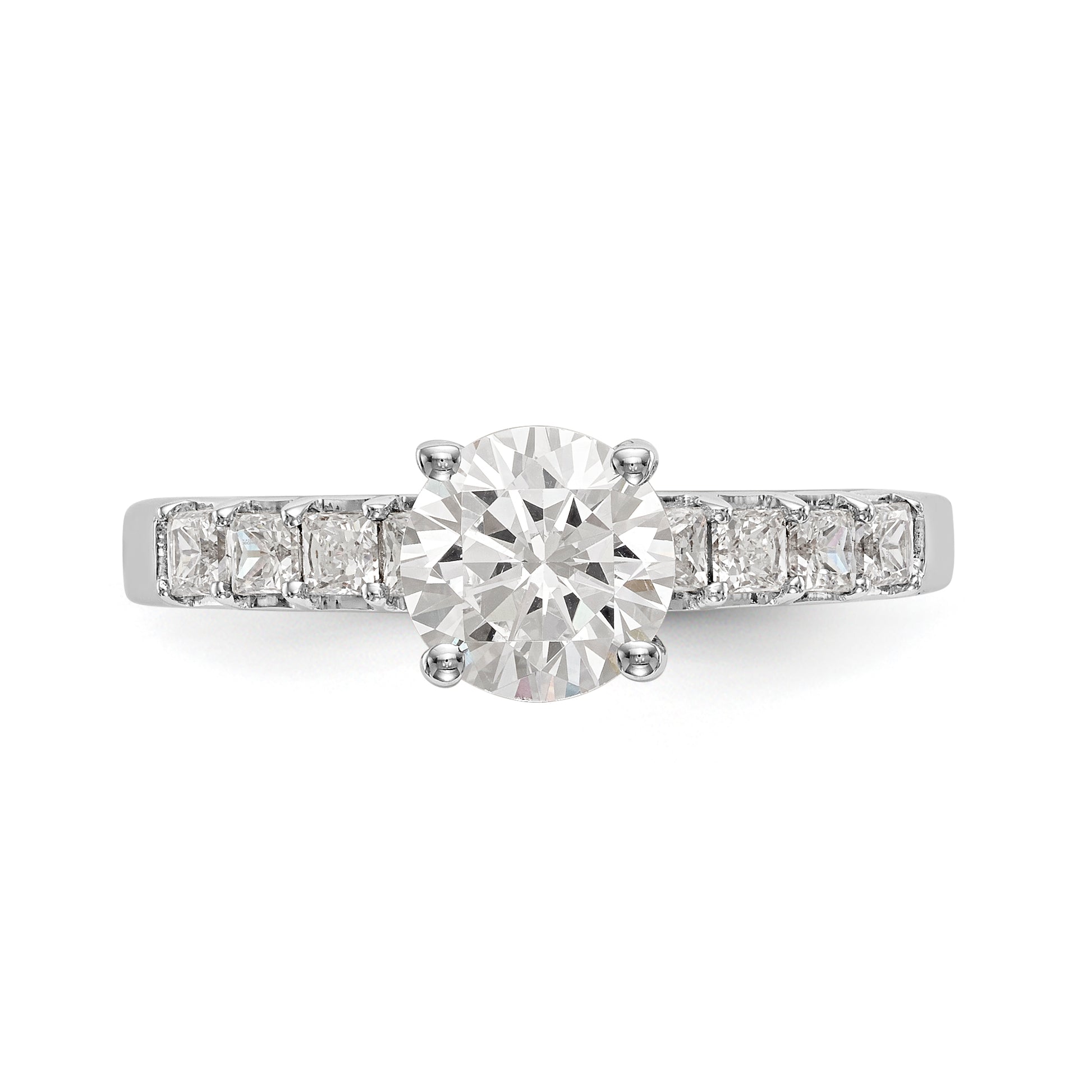 14K White Gold Simulated Diamond Engagement Ring
